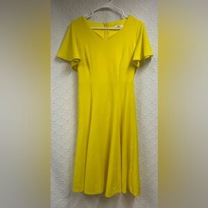 H.R Homrain Medium Yellow Fit and Flare Dress
